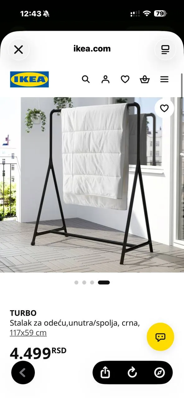 Напольная стойка для одежды IKEA TURBO чёрная Дорчол 1