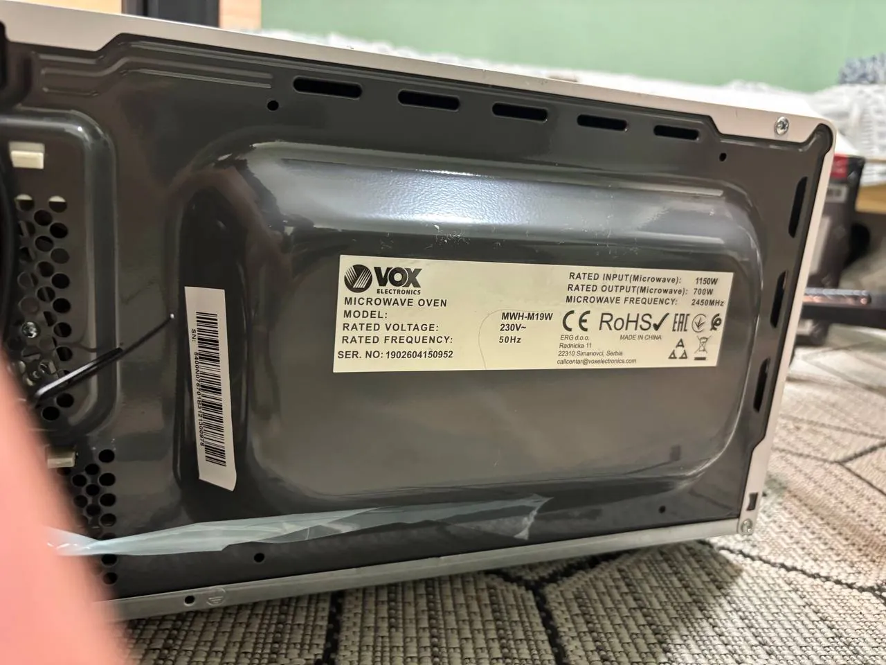 Микроволновая печь VOX MWH-M19W 700 Вт Кумодраж 3