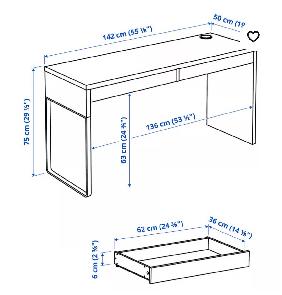 Стол IKEA MICKE 142×50 Белград 2