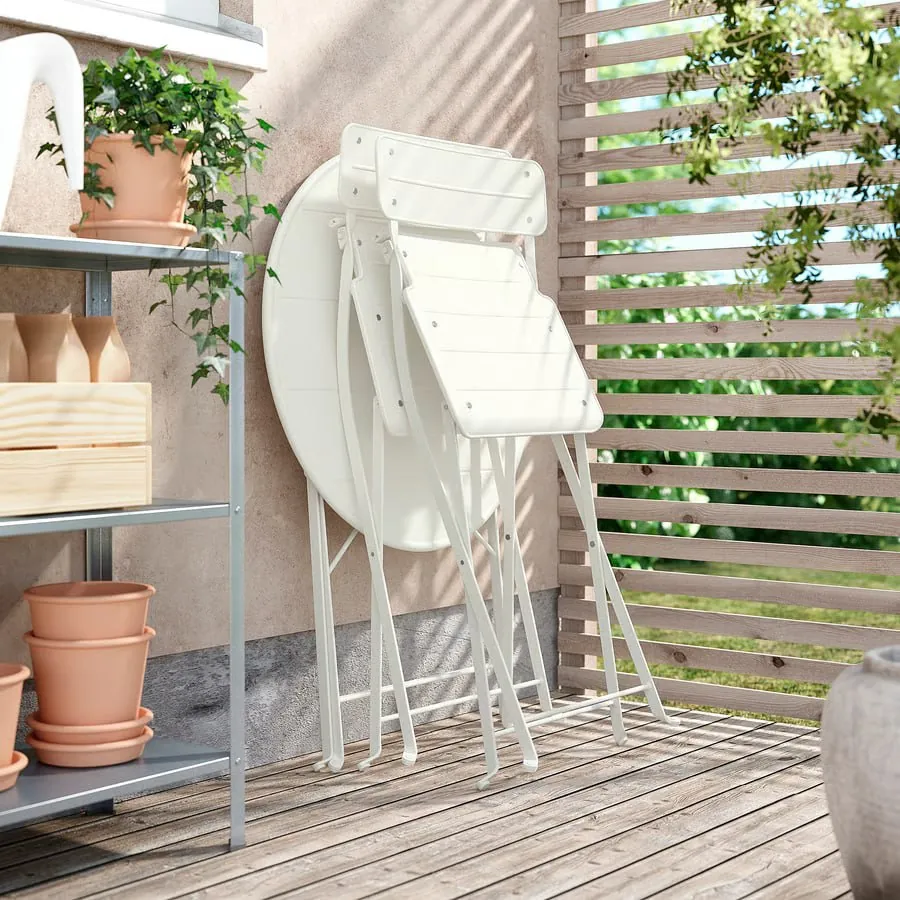 Садовый столик IKEA SUNDSÖ белый складной 1