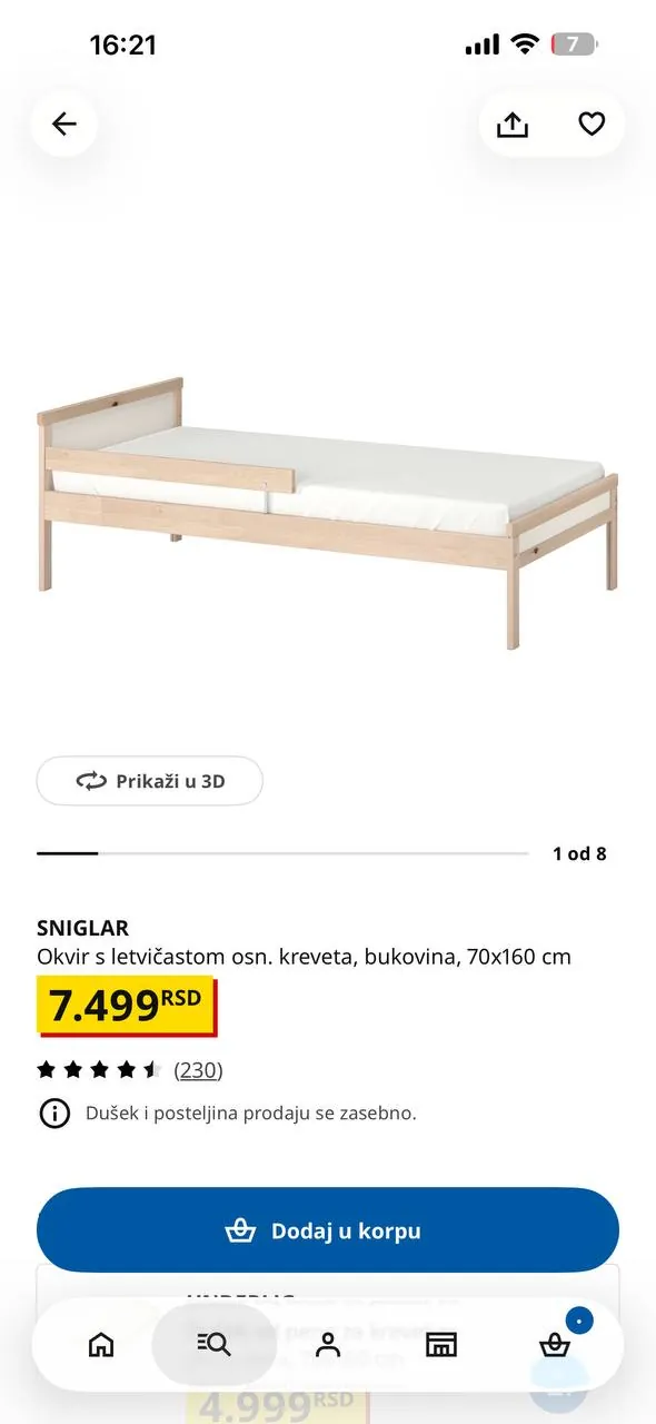Детская кроватка IKEA Монтессори без ножек 2