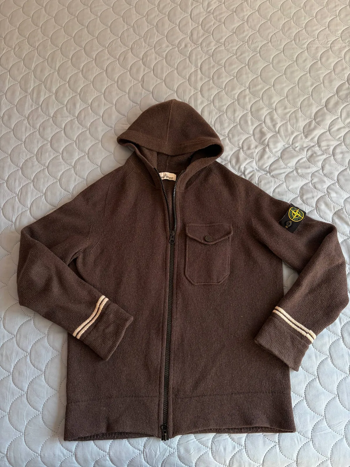 Худи Stone Island AW19 Full Zip Melange размер L 1