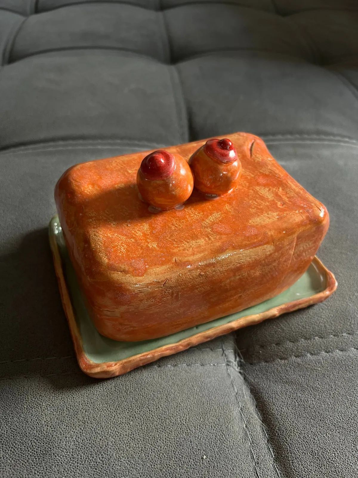 Керамическая масленка ручной работы 2
