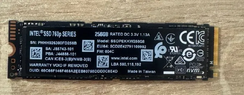 SSD Intel 760P 256 ГБ NVMe M.2 Белград 1