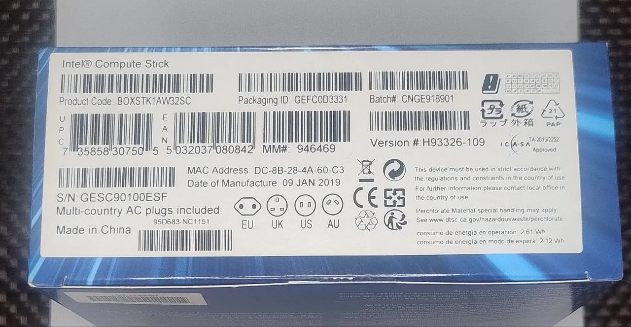 Мини-компьютер Intel Compute Stick STK1AW32SC 5