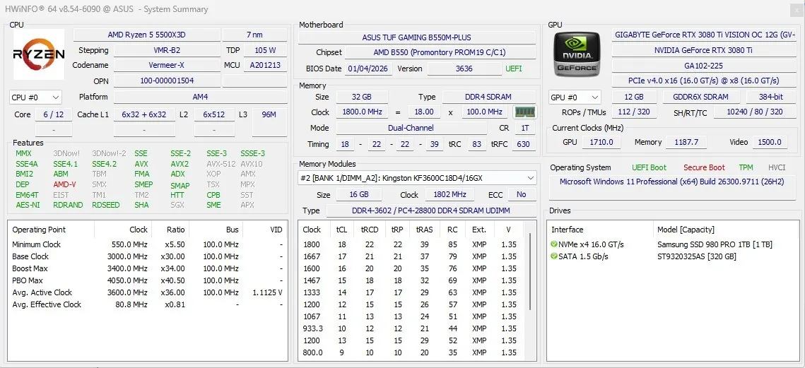 Игровой ПК Ryzen 5 5500X3D RTX 3080 Ti 32 ГБ Белград 3