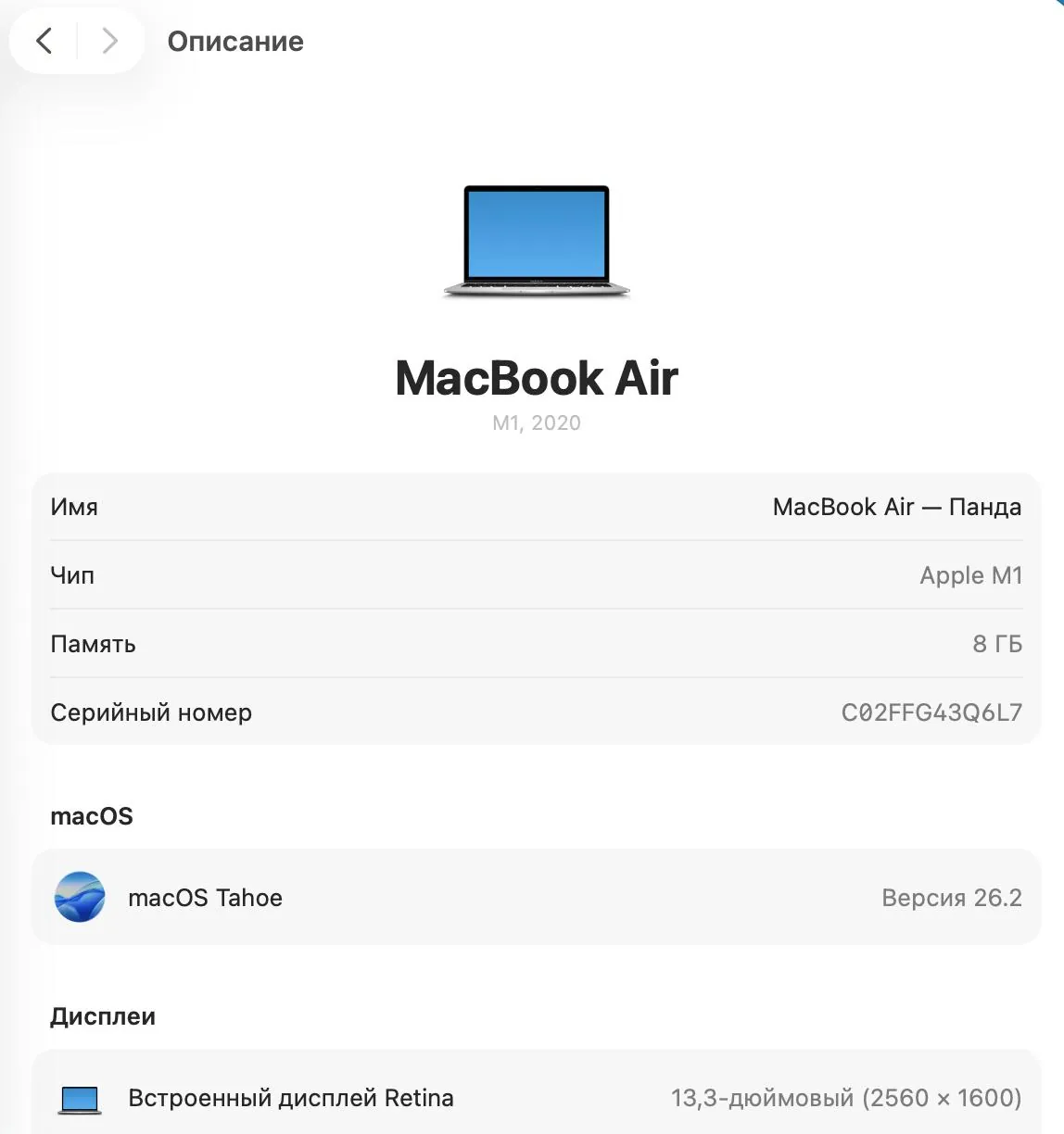 MacBook Air 13 M1 8/256 ГБ 2020 Белград 10