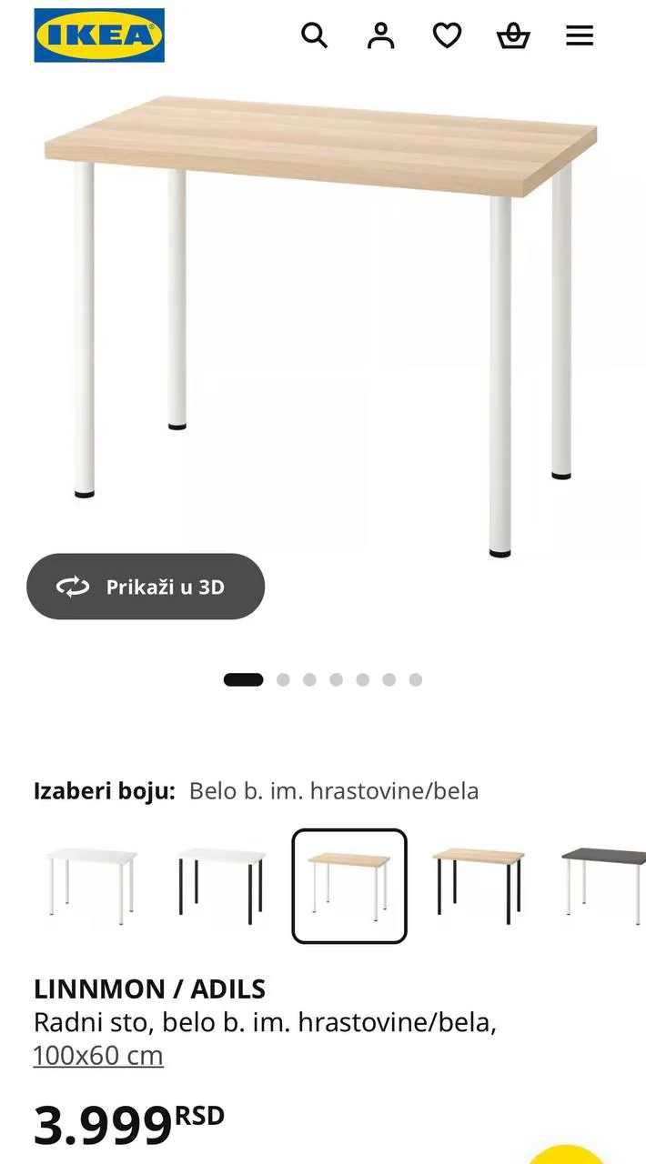 Рабочий стол IKEA Linnmon 100×60 Карабурма 1