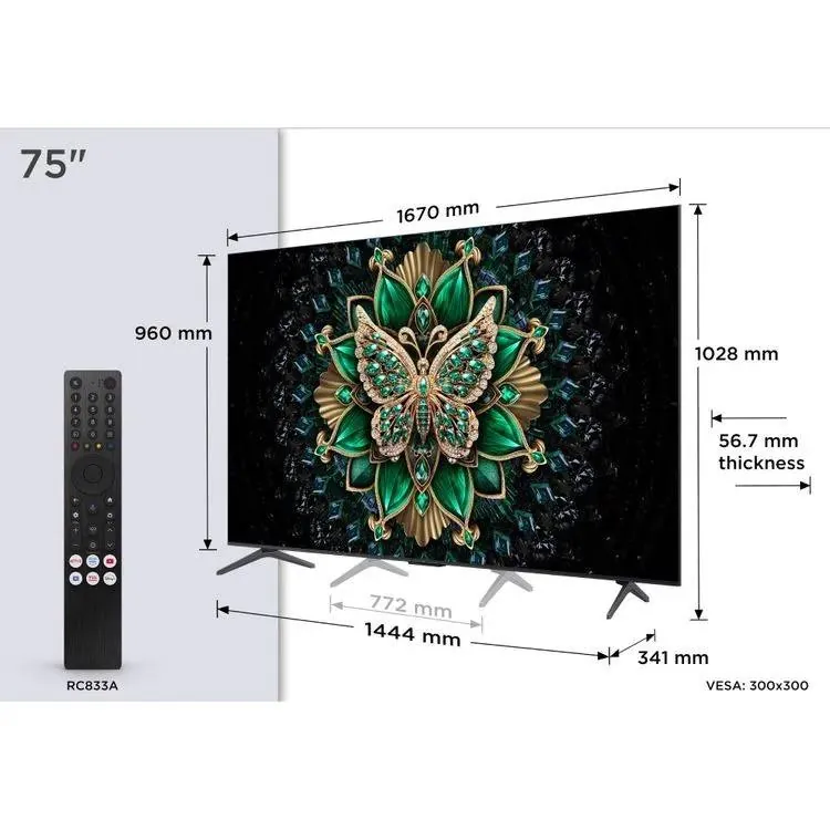 Телевизор TCL 75C6K QD-Mini LED 75 дюймов новый 2