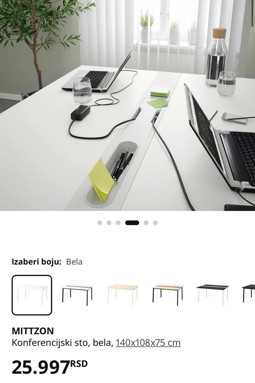 Офисный стол IKEA Mittzon на два рабочих места 1
