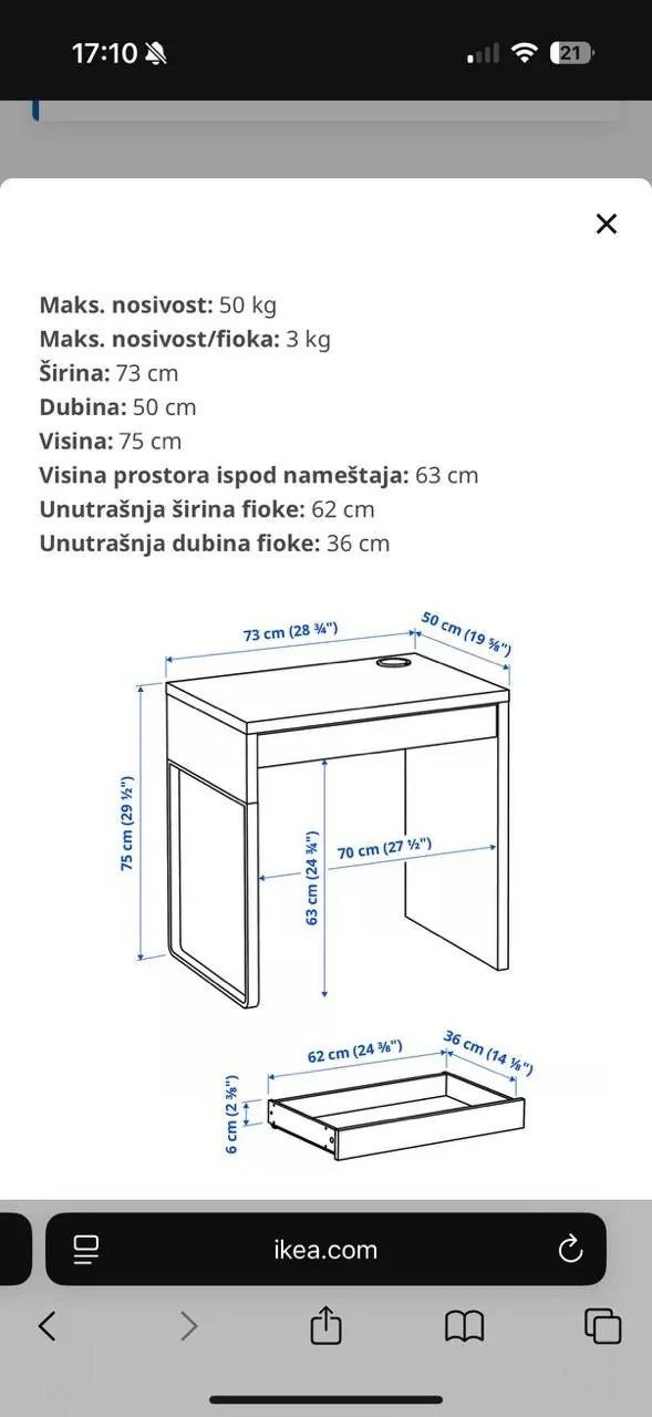 Стол IKEA с выдвижным ящиком 4
