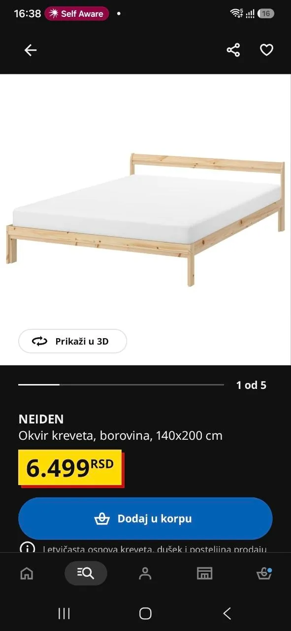 Кровать IKEA 140×200 с матрасом 2