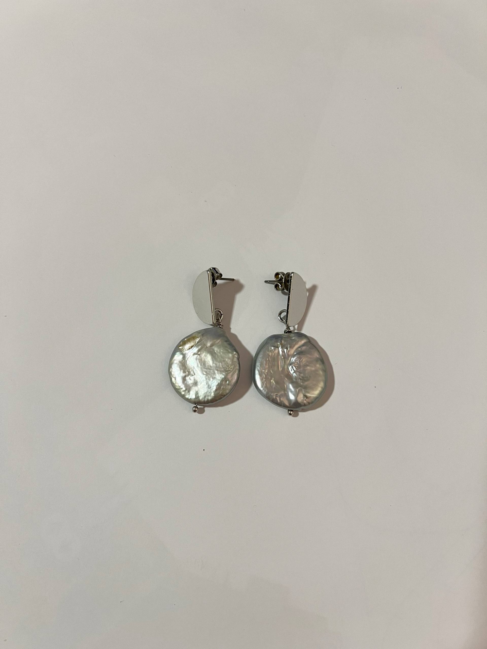 Серьги жемчуг латунь барокко 3
