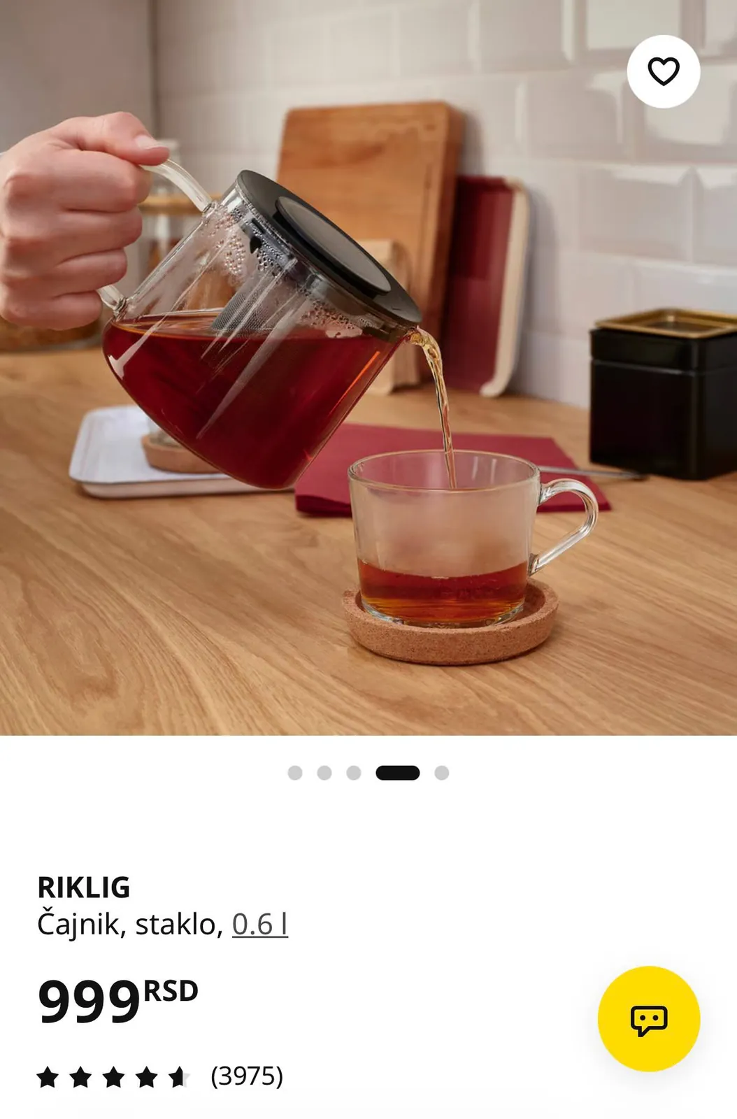 Заварочный чайник IKEA 600 мл 1