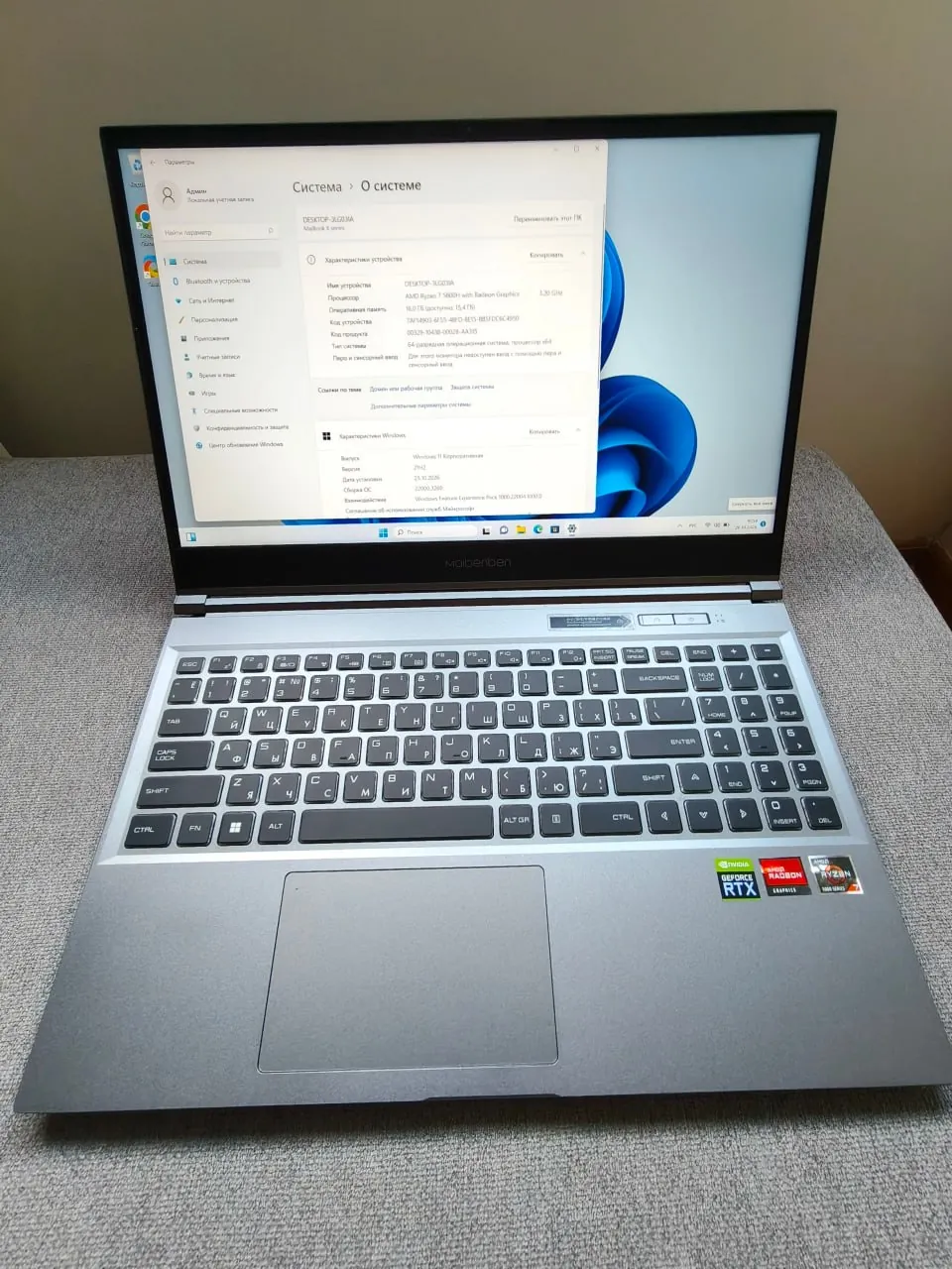 Ноутбук MAIBENBEN X558 Ryzen 7 5800H RTX 3060 2