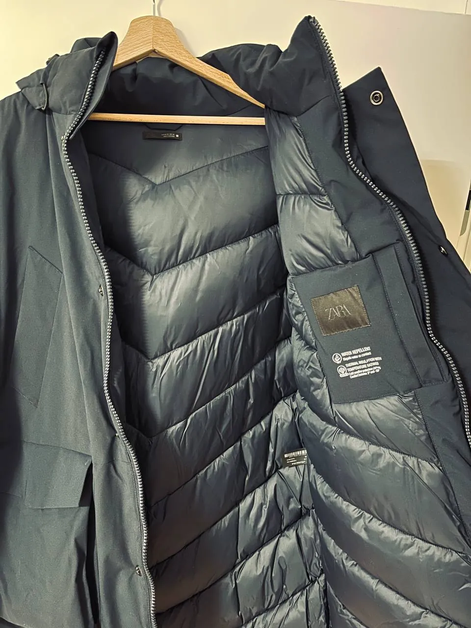 Пуховик-парка Zara тёмно-синий размер XL новый 5