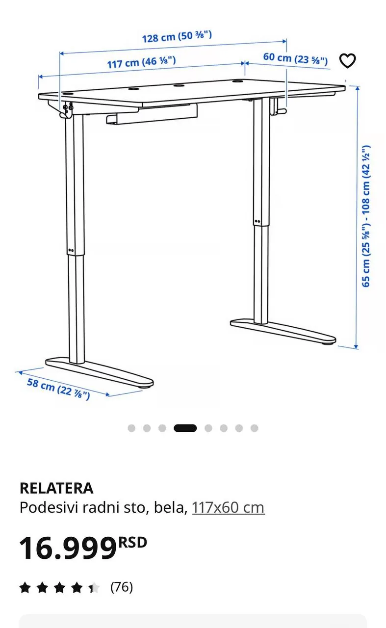Стол IKEA Relatera с подъёмным механизмом Врачар 2
