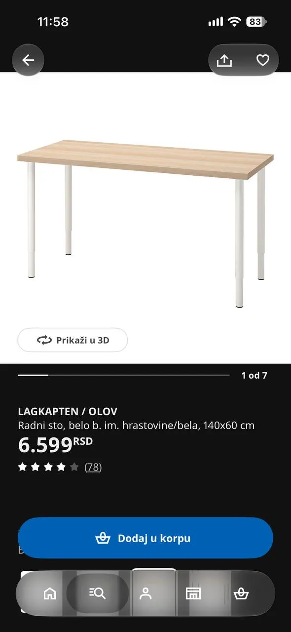 Стол IKEA Lagkapten 140 на 60 4