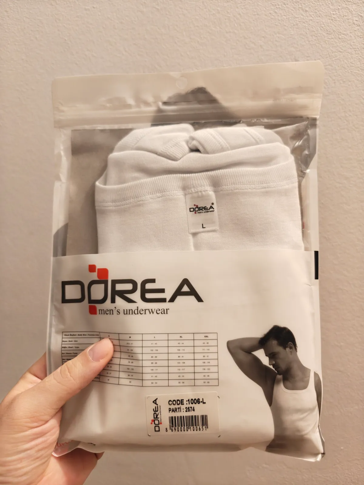 Мужская майка Dorea белая размер L 1