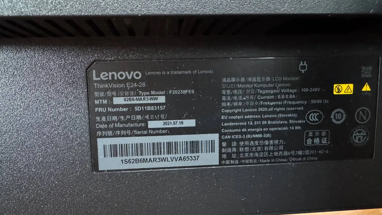 Монитор Lenovo ThinkVision E24-28 23.8 дюйма 3