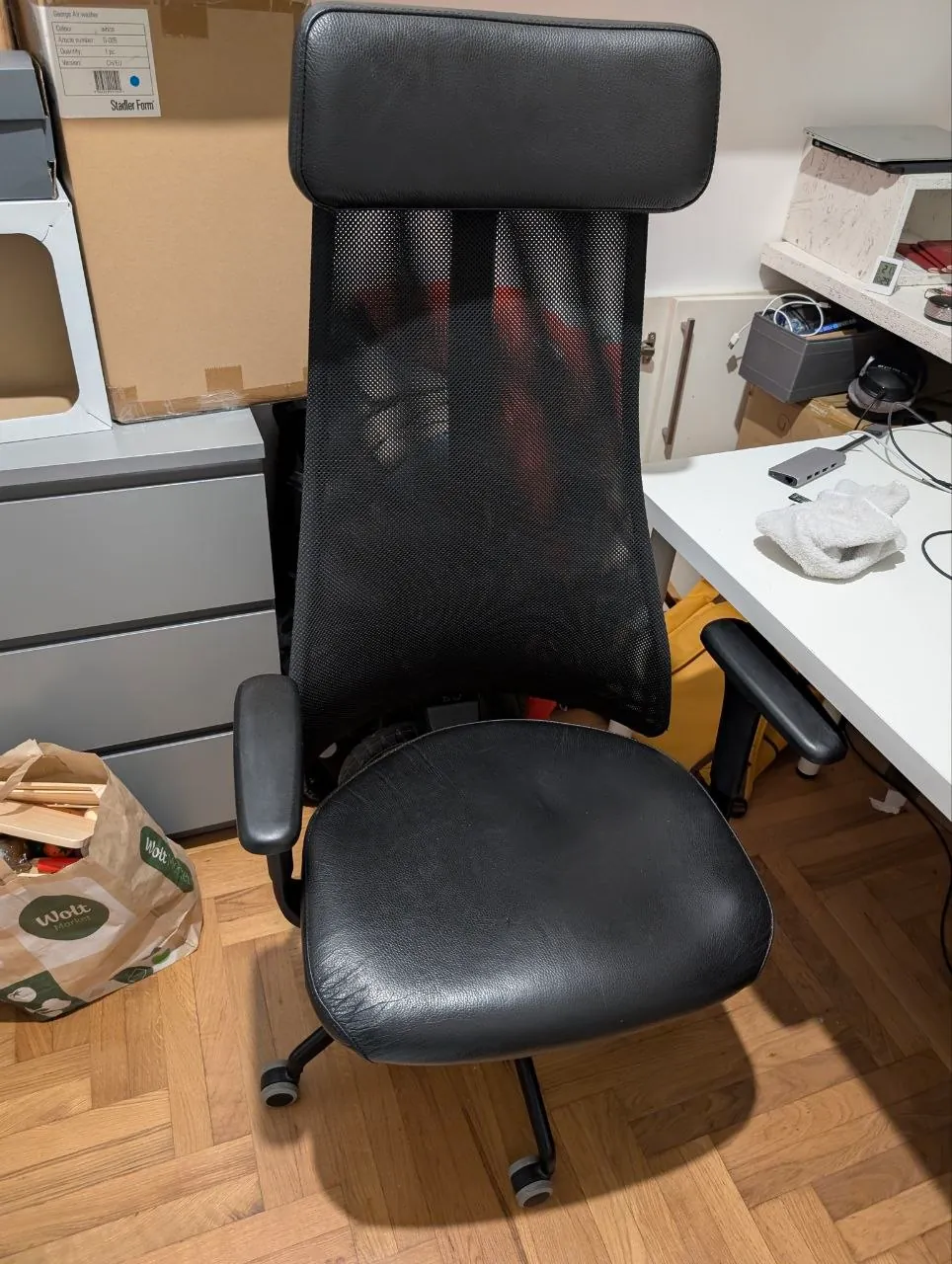 Кресло IKEA JÄRVFJÄLLET кожаное чёрное Нови-Сад 2