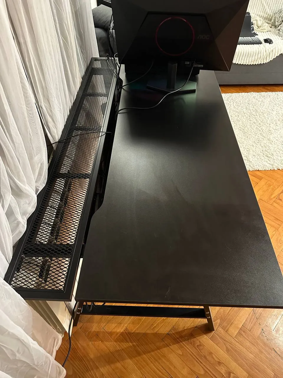 Компьютерный стол IKEA UTESPELARE чёрный 160×80 см 2