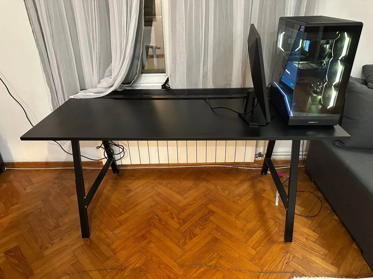 Компьютерный стол IKEA UTESPELARE чёрный 160×80 см 1