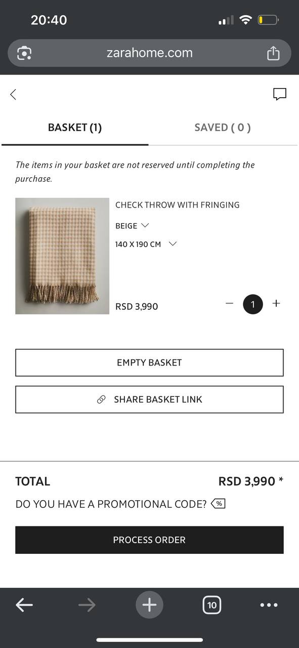 Плед Zara Home 140x190 2