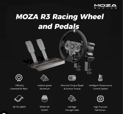 Игровой руль Moza R3 с педалями для PC 1