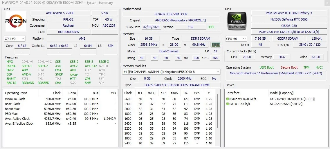 Игровой ПК Ryzen 5 7500F RTX 5060 16 ГБ 4