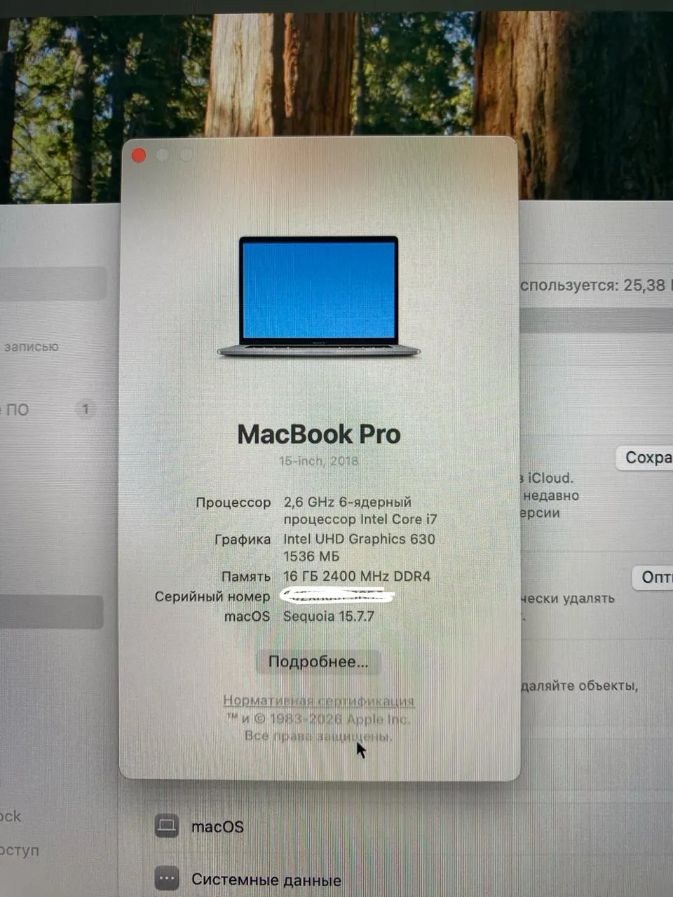 MacBook Pro 15 2018 i7 16GB 512GB 9