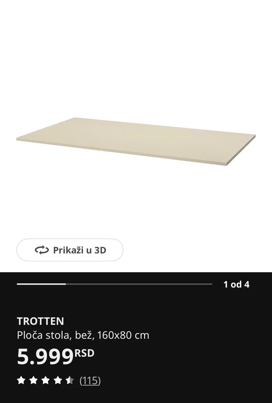 Столешница IKEA Trotten 160x80 1