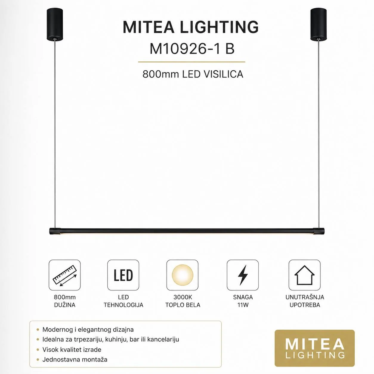 LED светильник Mitea Lighting M10926-1 B Земун 1