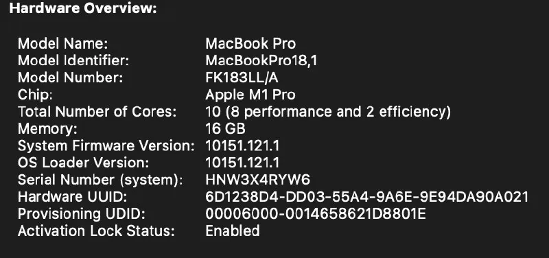 MacBook Pro 16 2021 M1 Pro 16GB 1