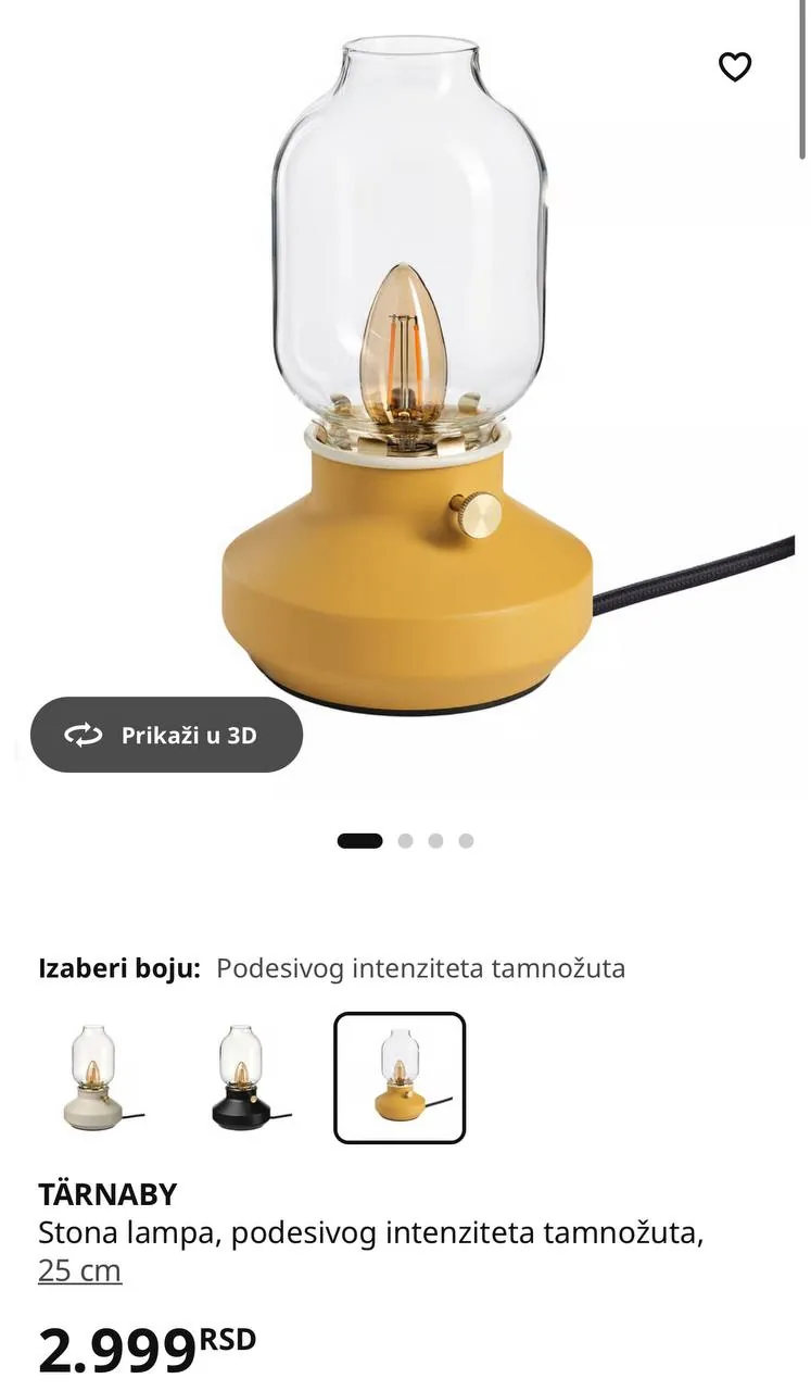 Лампа прикроватная IKEA Tarnaby с диммером 2