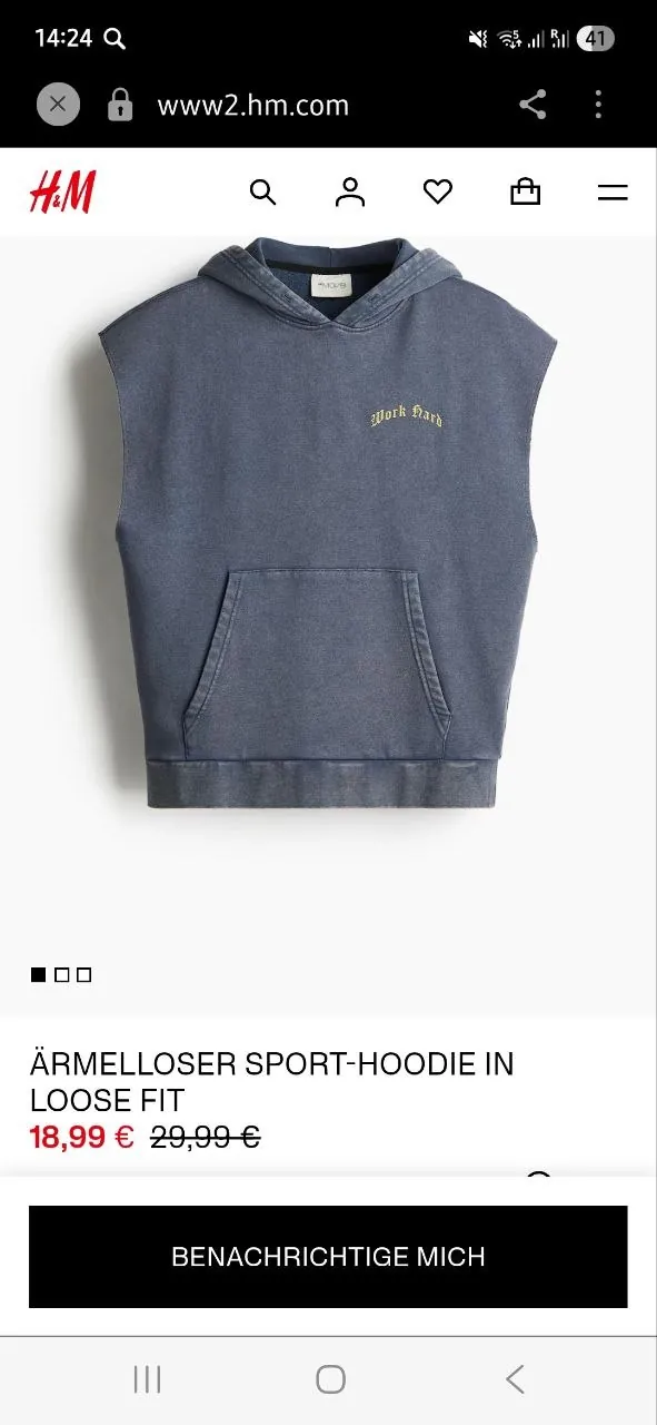 Худи без рукавов H&M размер L 2