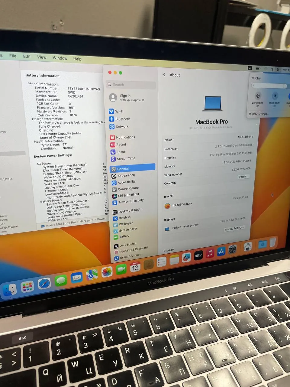 MacBook Pro 13 2018 i5 8GB 512GB 2
