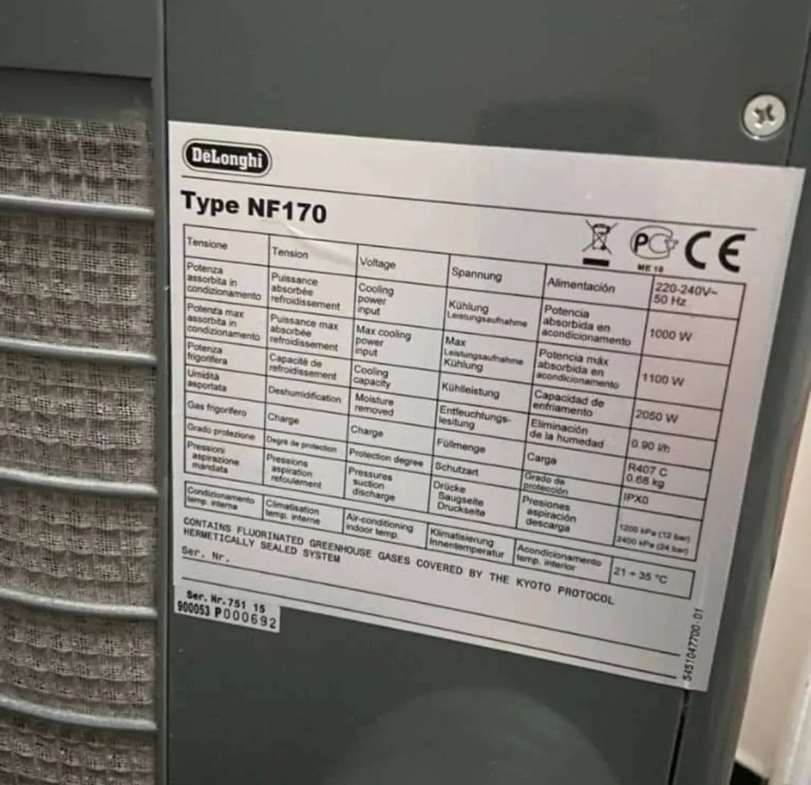 Кондиционер напольный Delonghi 3