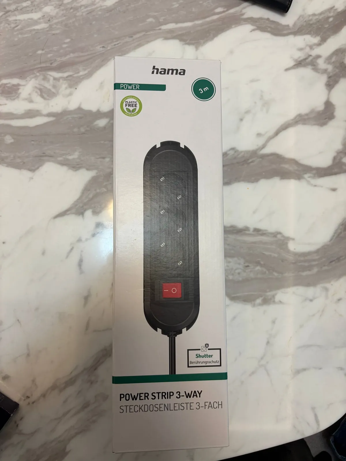 Удлинитель Hama 3 розетки 3м новый 1
