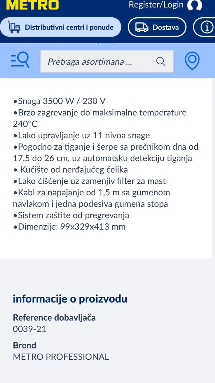 Индукционная плита Metro Professional GIC3500 3