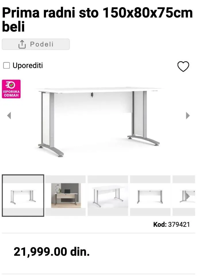 Рабочий стол Prima Emmezeta 150x80 Врачар 2