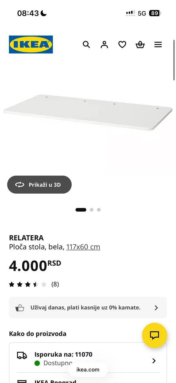 Письменный стол IKEA RELATERA 117x60 регулируемый 1