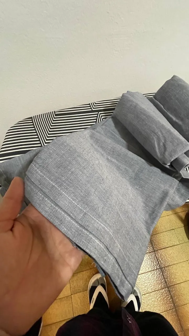 Штора IKEA серо-голубая 300x140 1