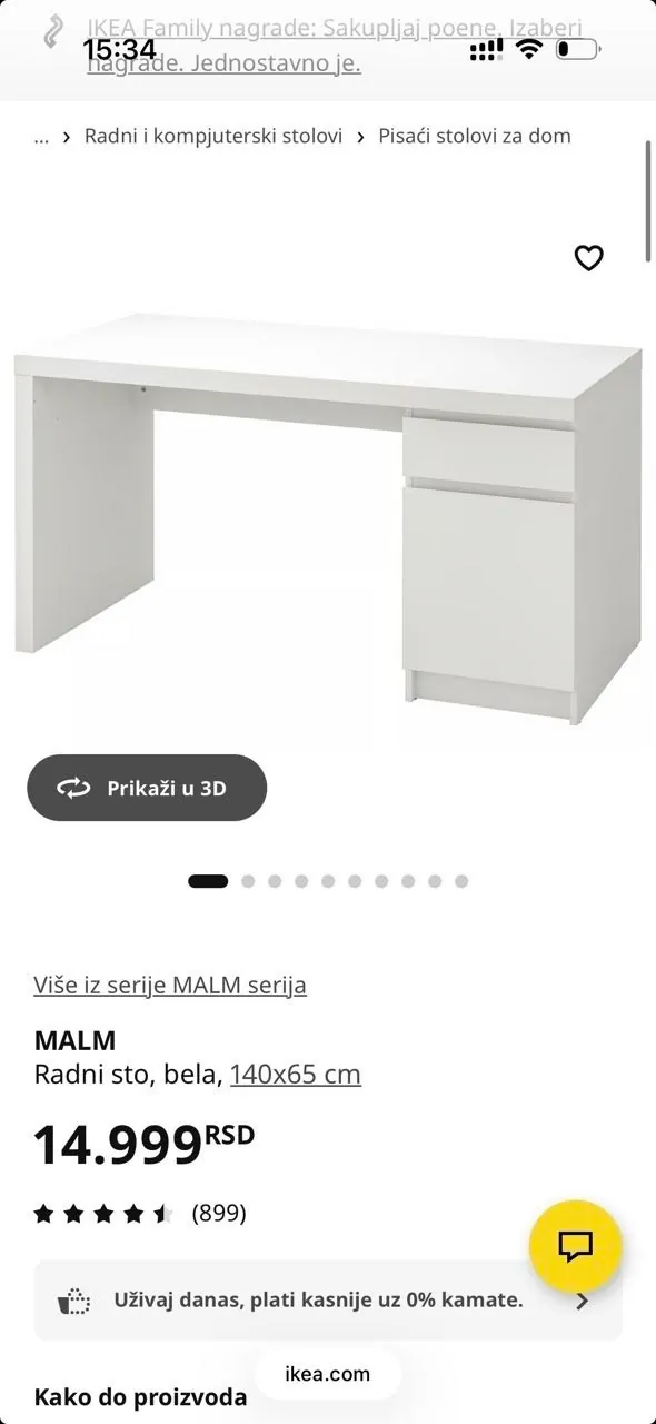 Рабочий стол IKEA MALM с тумбой 3