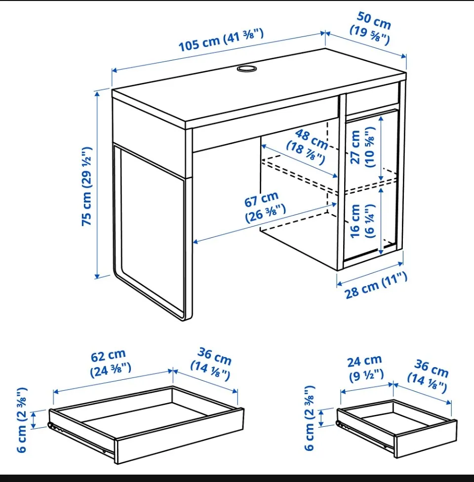 Стол IKEA Micke 105x50 со стулом 6