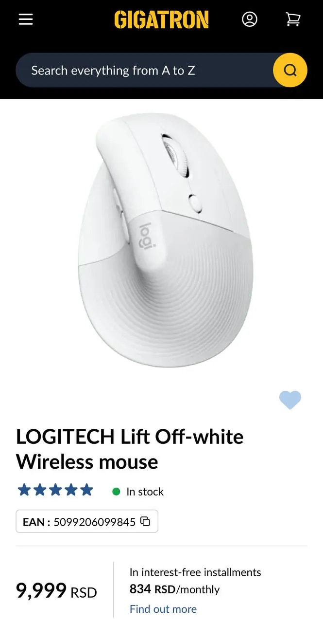 Вертикальная мышь Logitech Lift 1