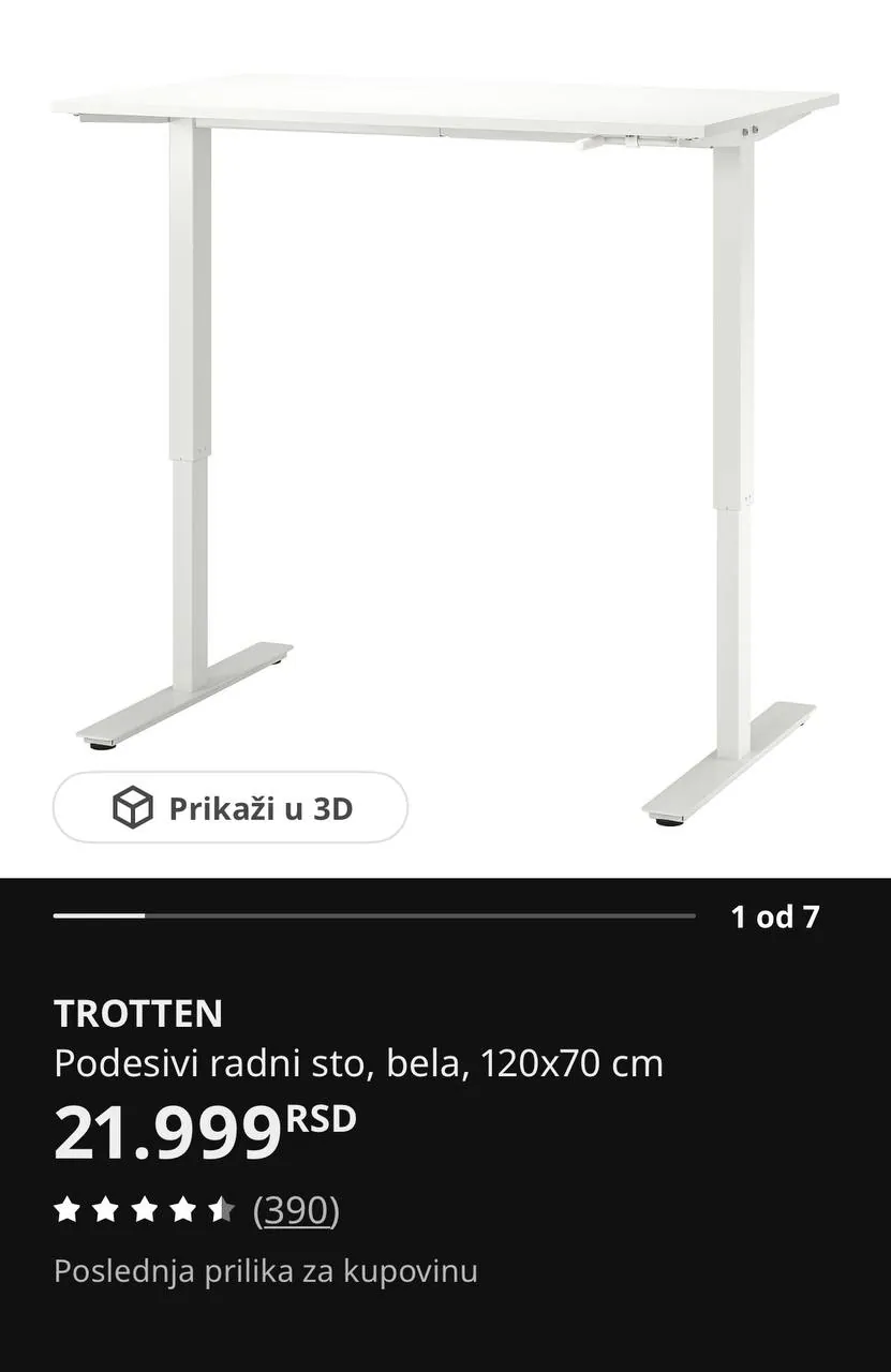 Стол IKEA TROTTEN регулируемый 1