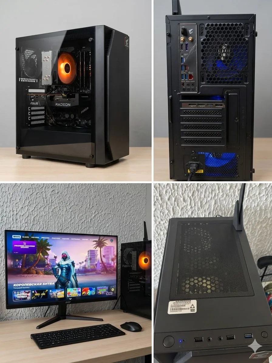 Игровой ПК Ryzen 5 5500 RX 6600 с монитором 1